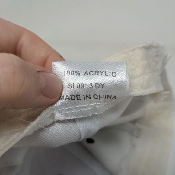 Las Vegas Strapback Hat White One Size Embroidered 6 Panel Lanza - Picture 9 of 9